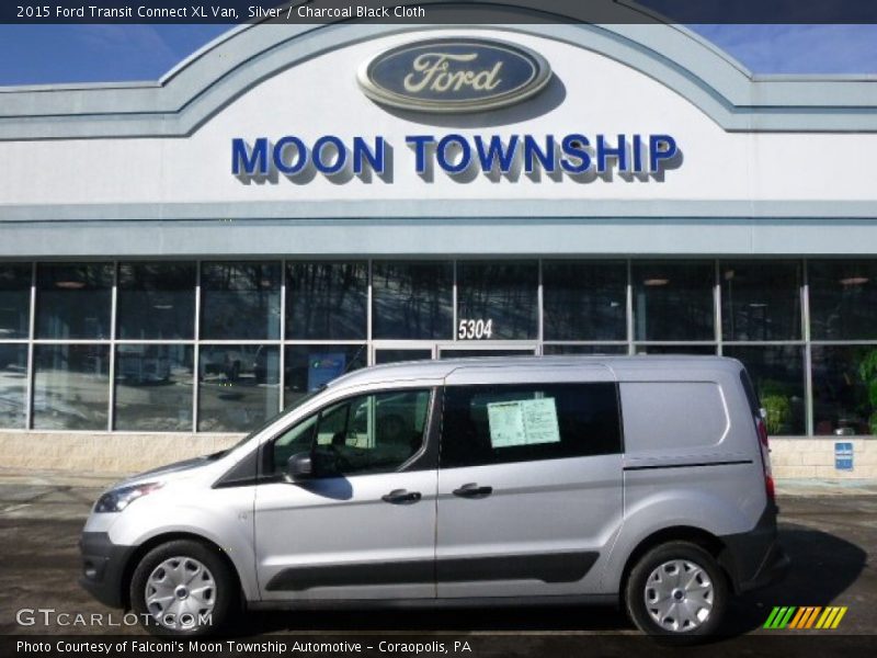 Silver / Charcoal Black Cloth 2015 Ford Transit Connect XL Van