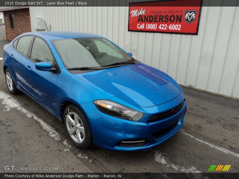 Laser Blue Pearl / Black 2015 Dodge Dart SXT