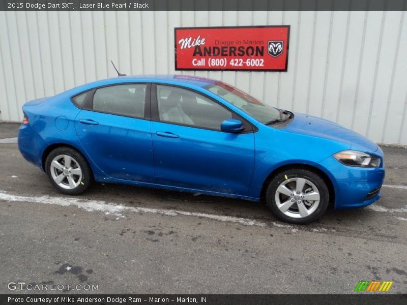 Laser Blue Pearl / Black 2015 Dodge Dart SXT