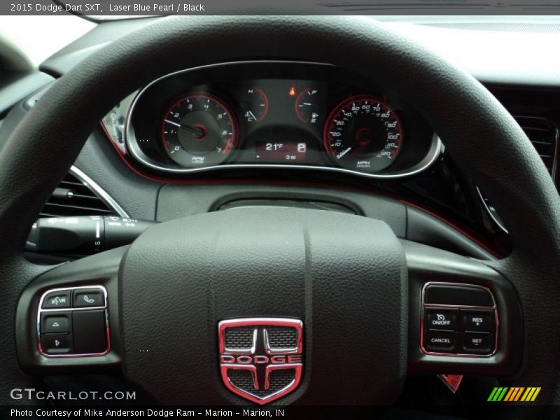 Laser Blue Pearl / Black 2015 Dodge Dart SXT