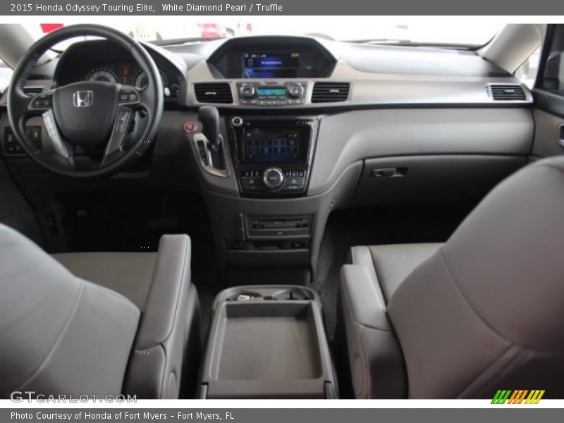 White Diamond Pearl / Truffle 2015 Honda Odyssey Touring Elite