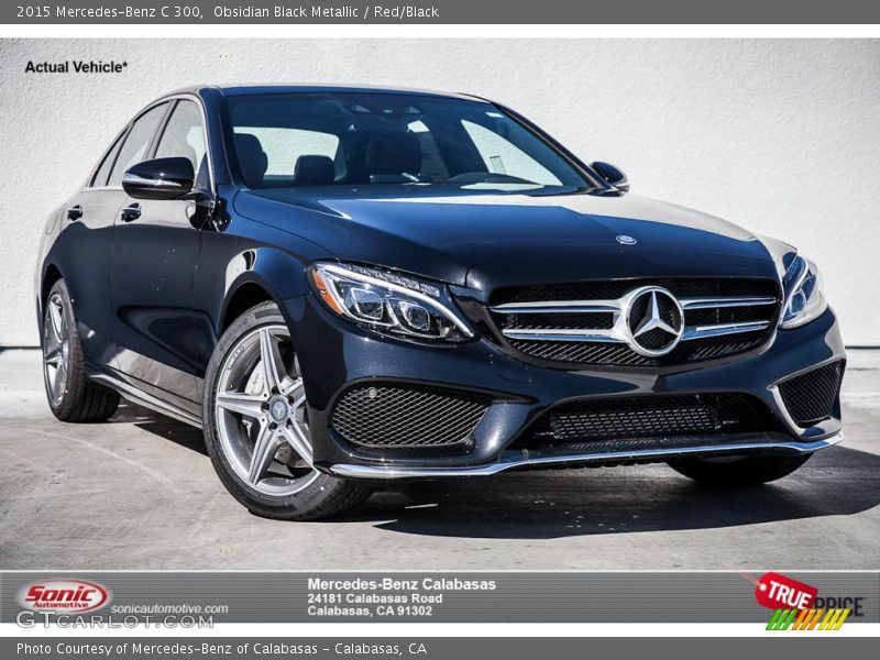 Obsidian Black Metallic / Red/Black 2015 Mercedes-Benz C 300