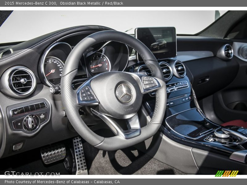 Obsidian Black Metallic / Red/Black 2015 Mercedes-Benz C 300