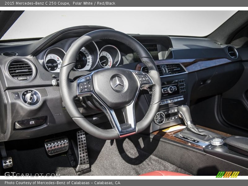 Polar White / Red/Black 2015 Mercedes-Benz C 250 Coupe