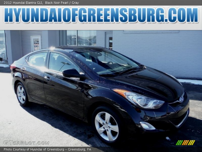 Black Noir Pearl / Gray 2012 Hyundai Elantra GLS