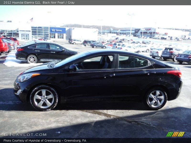 Black Noir Pearl / Gray 2012 Hyundai Elantra GLS