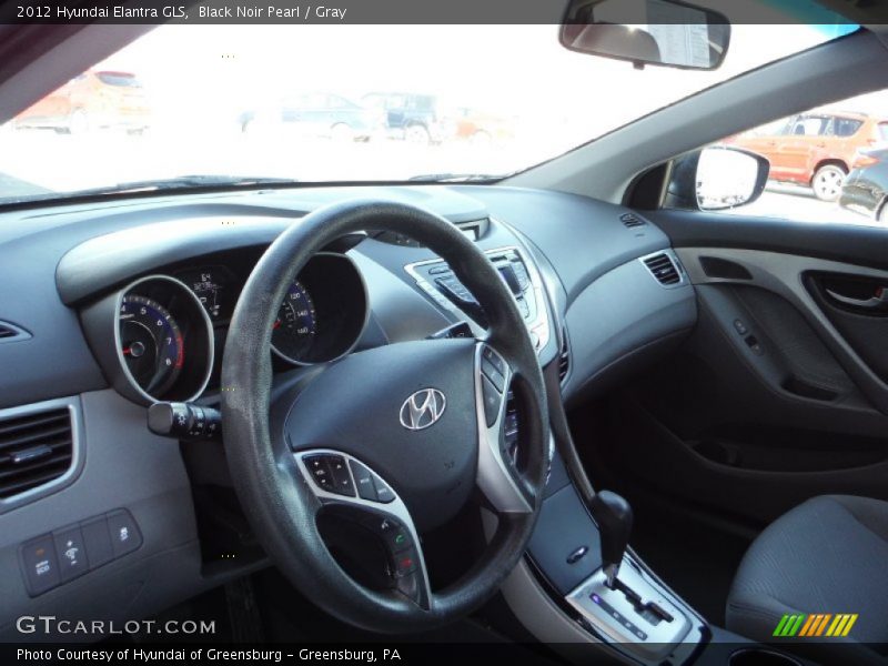 Black Noir Pearl / Gray 2012 Hyundai Elantra GLS