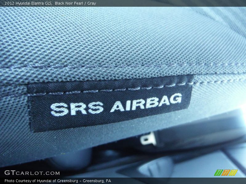 Black Noir Pearl / Gray 2012 Hyundai Elantra GLS