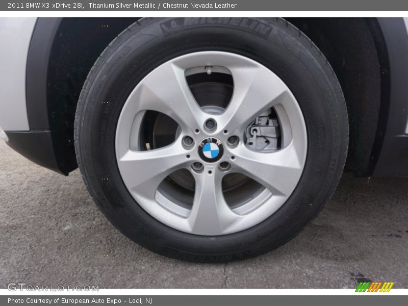Titanium Silver Metallic / Chestnut Nevada Leather 2011 BMW X3 xDrive 28i