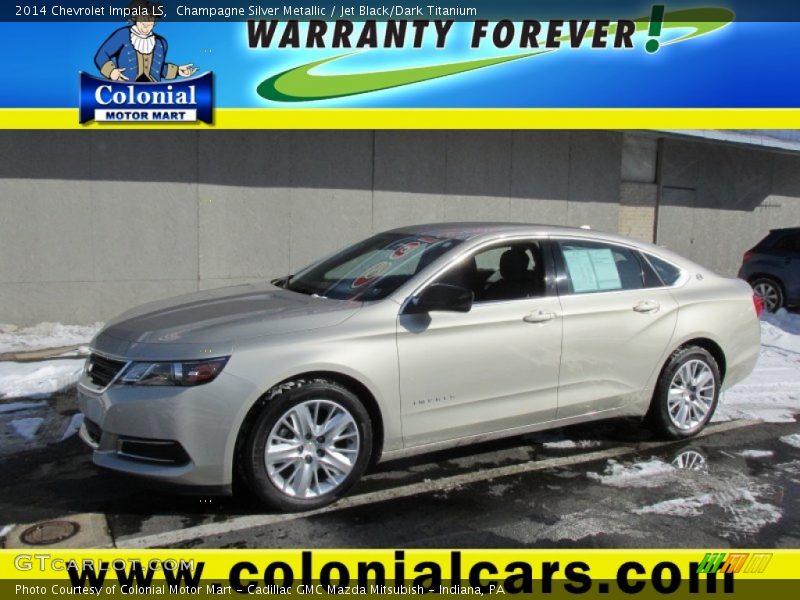 Champagne Silver Metallic / Jet Black/Dark Titanium 2014 Chevrolet Impala LS