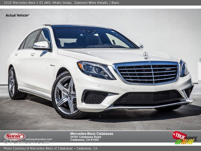 Diamond White Metallic / Black 2015 Mercedes-Benz S 63 AMG 4Matic Sedan