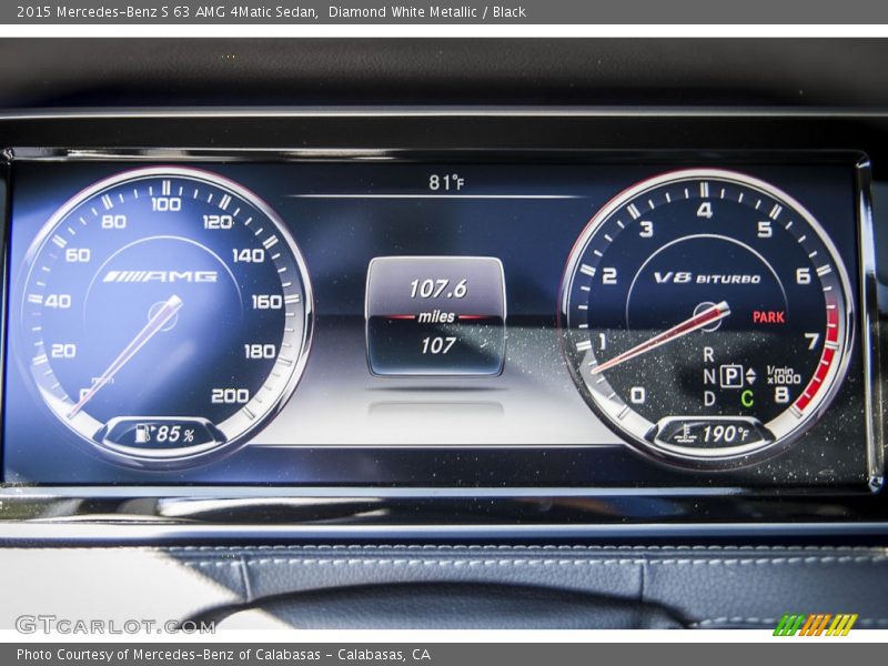 Diamond White Metallic / Black 2015 Mercedes-Benz S 63 AMG 4Matic Sedan