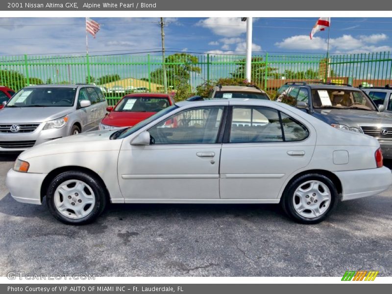 Alpine White Pearl / Blond 2001 Nissan Altima GXE