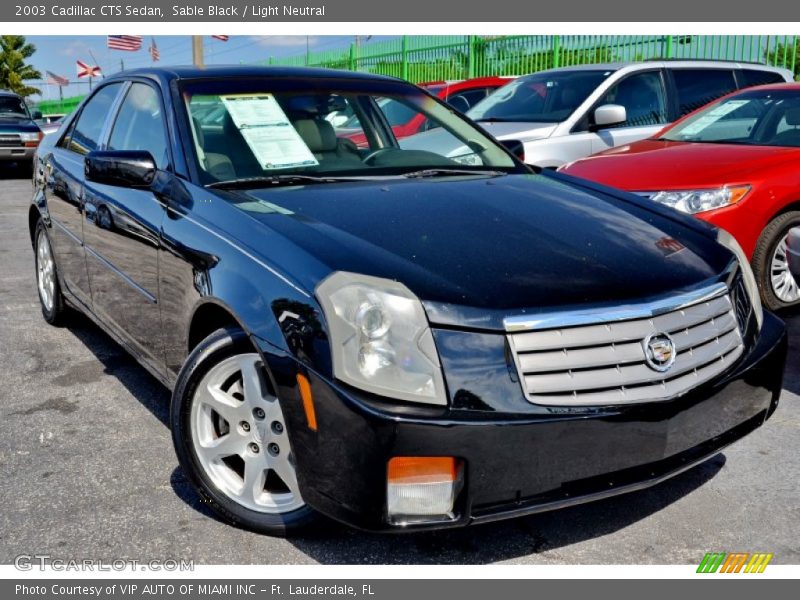 Sable Black / Light Neutral 2003 Cadillac CTS Sedan