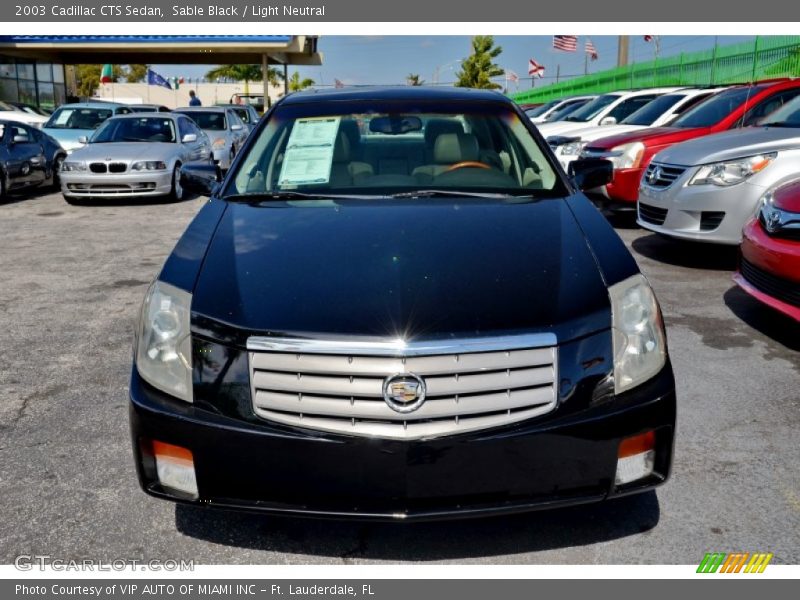 Sable Black / Light Neutral 2003 Cadillac CTS Sedan
