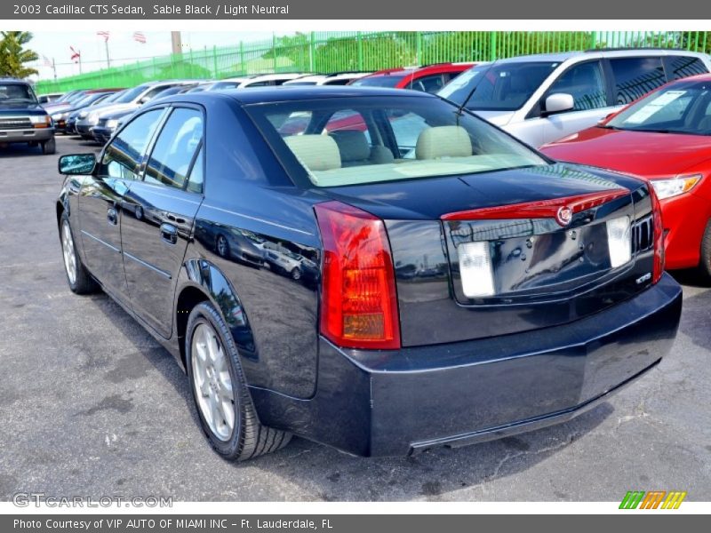 Sable Black / Light Neutral 2003 Cadillac CTS Sedan