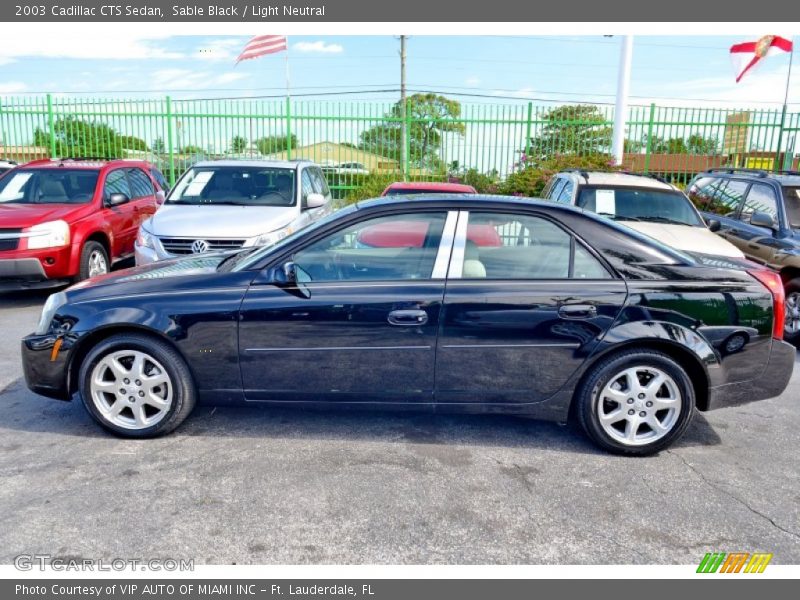 Sable Black / Light Neutral 2003 Cadillac CTS Sedan