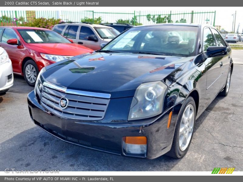 Sable Black / Light Neutral 2003 Cadillac CTS Sedan
