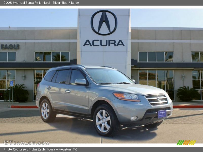 Silver Blue / Beige 2008 Hyundai Santa Fe Limited