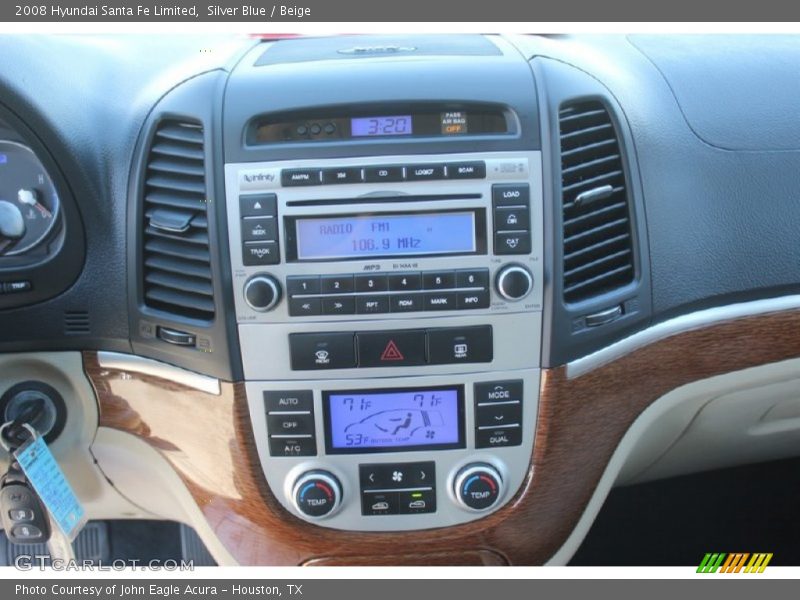 Silver Blue / Beige 2008 Hyundai Santa Fe Limited
