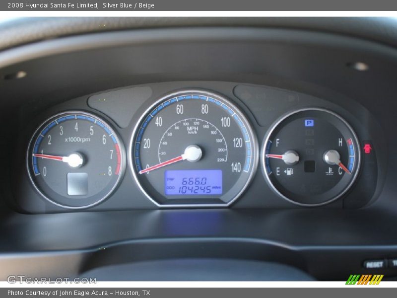 Silver Blue / Beige 2008 Hyundai Santa Fe Limited