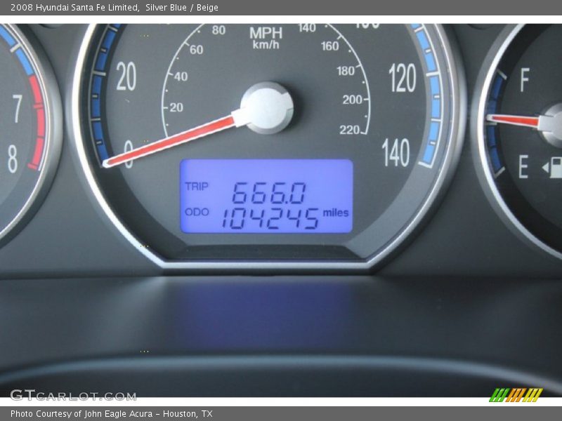 Silver Blue / Beige 2008 Hyundai Santa Fe Limited