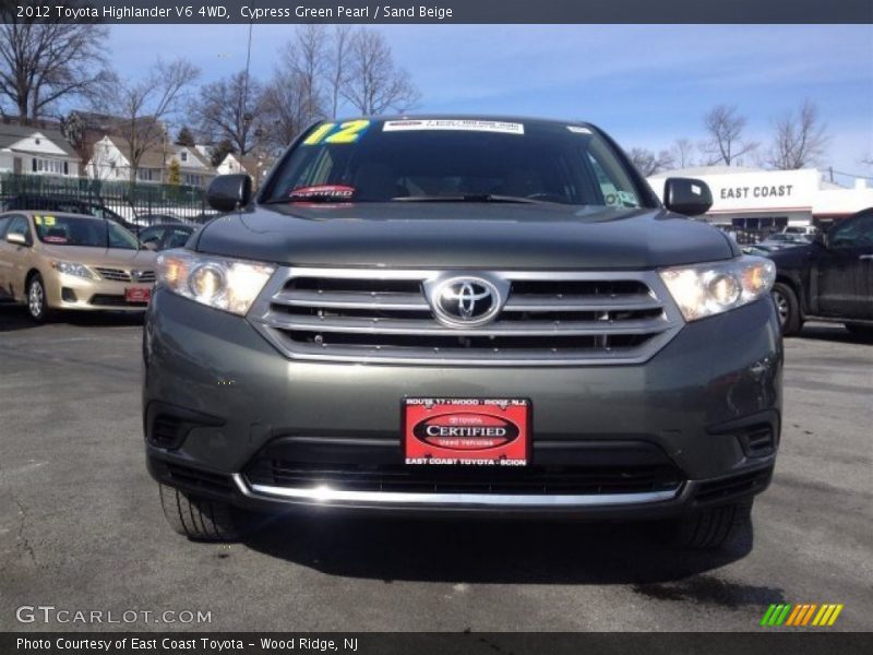 Cypress Green Pearl / Sand Beige 2012 Toyota Highlander V6 4WD