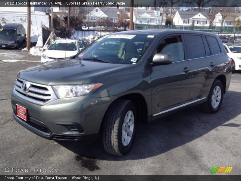 Cypress Green Pearl / Sand Beige 2012 Toyota Highlander V6 4WD