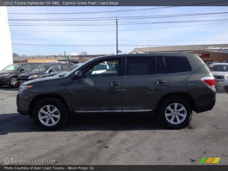Cypress Green Pearl / Sand Beige 2012 Toyota Highlander V6 4WD