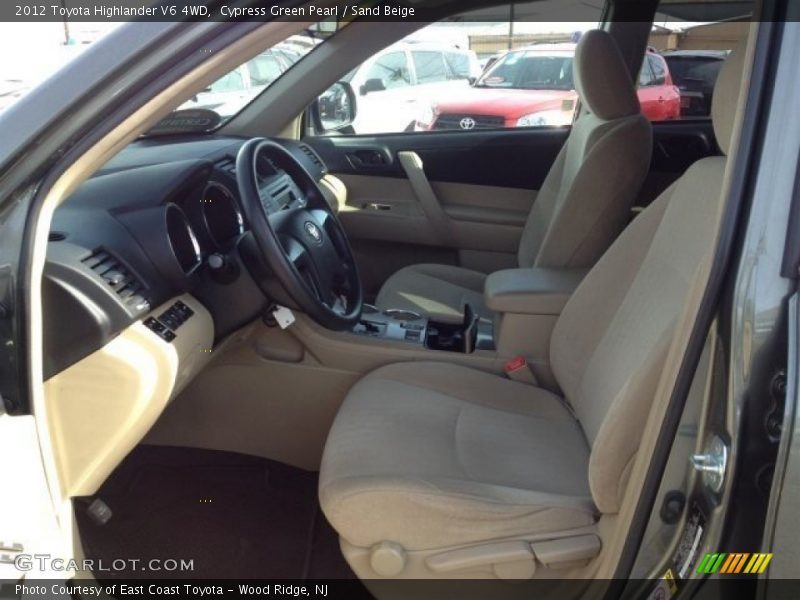 Cypress Green Pearl / Sand Beige 2012 Toyota Highlander V6 4WD