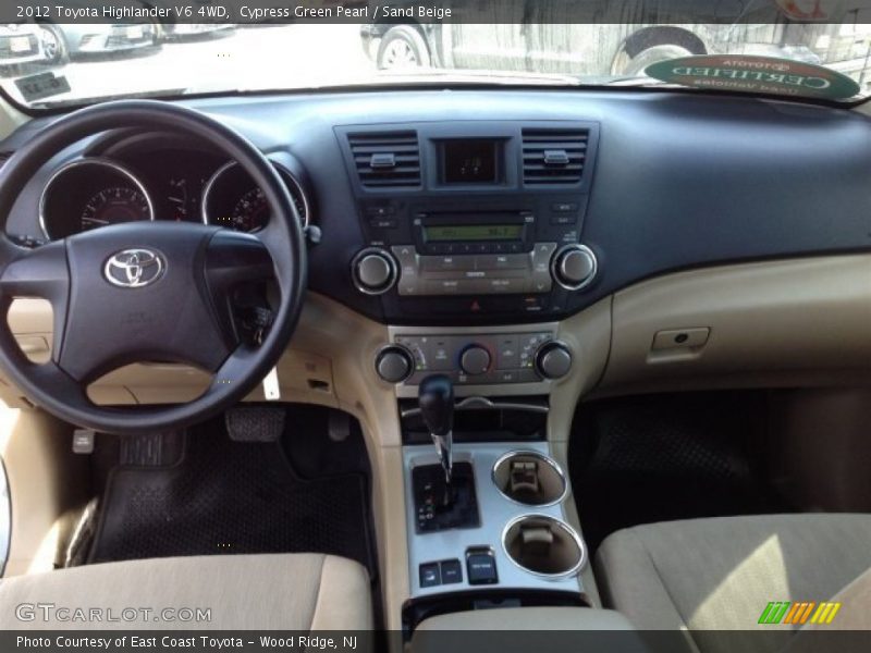 Cypress Green Pearl / Sand Beige 2012 Toyota Highlander V6 4WD