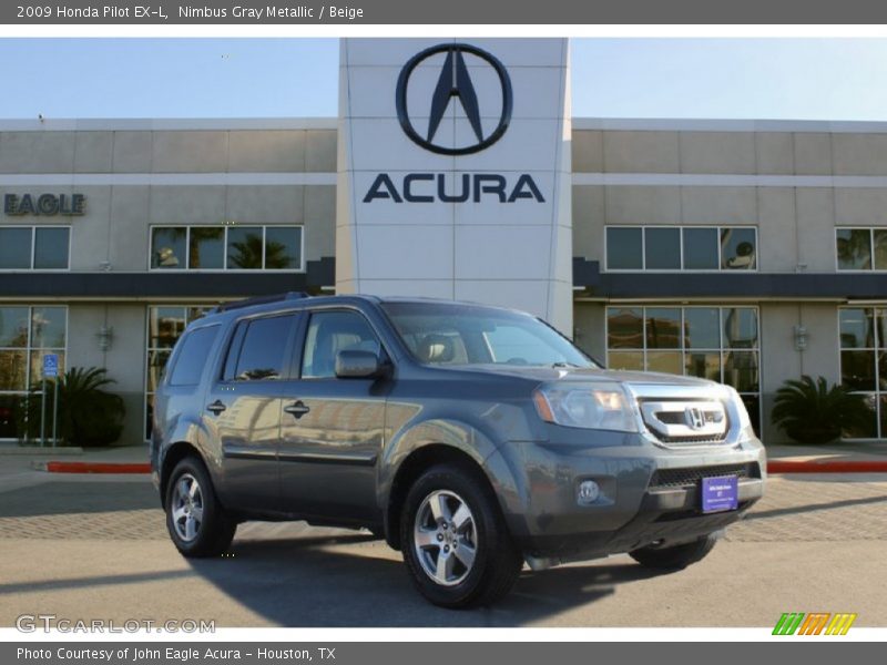 Nimbus Gray Metallic / Beige 2009 Honda Pilot EX-L