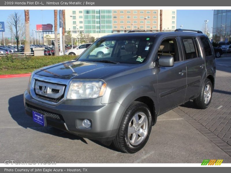 Nimbus Gray Metallic / Beige 2009 Honda Pilot EX-L