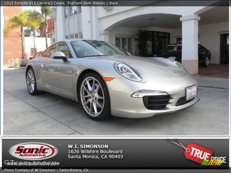 Platinum Silver Metallic / Black 2013 Porsche 911 Carrera S Coupe