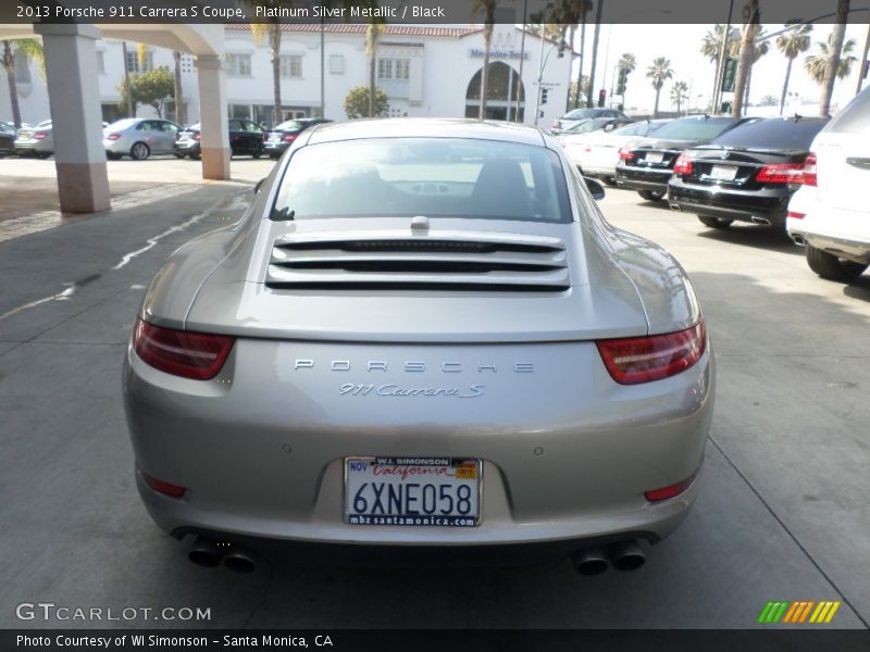 Platinum Silver Metallic / Black 2013 Porsche 911 Carrera S Coupe