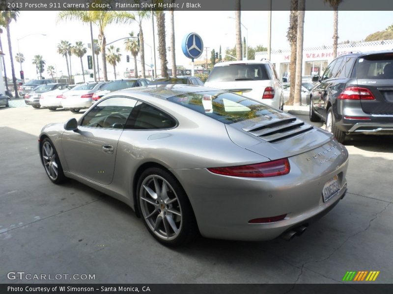 Platinum Silver Metallic / Black 2013 Porsche 911 Carrera S Coupe