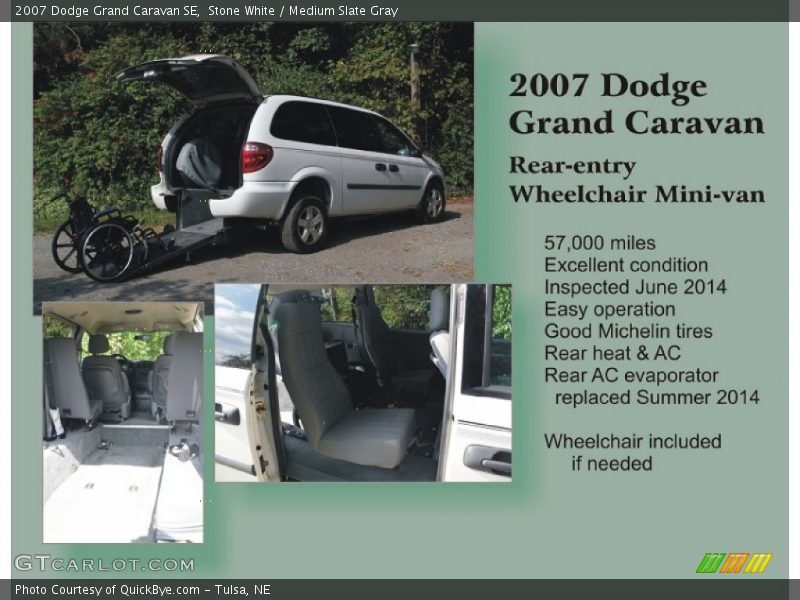 Stone White / Medium Slate Gray 2007 Dodge Grand Caravan SE