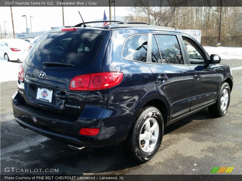 Deepwater Blue / Gray 2007 Hyundai Santa Fe GLS