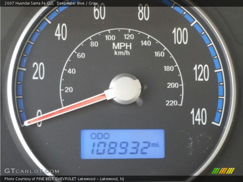 Deepwater Blue / Gray 2007 Hyundai Santa Fe GLS