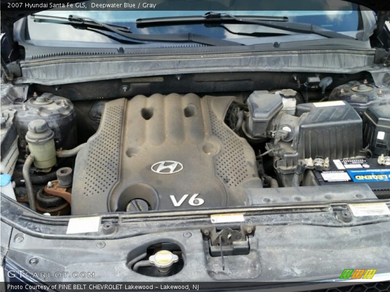 Deepwater Blue / Gray 2007 Hyundai Santa Fe GLS
