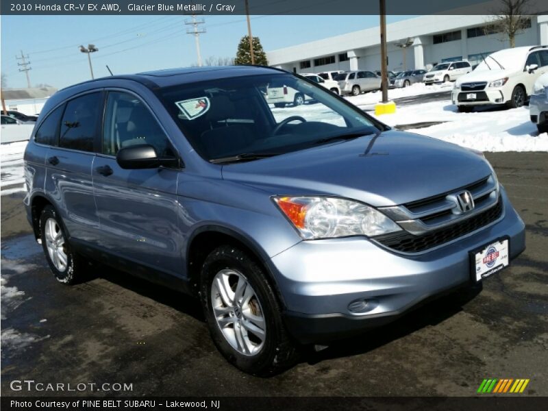 Glacier Blue Metallic / Gray 2010 Honda CR-V EX AWD