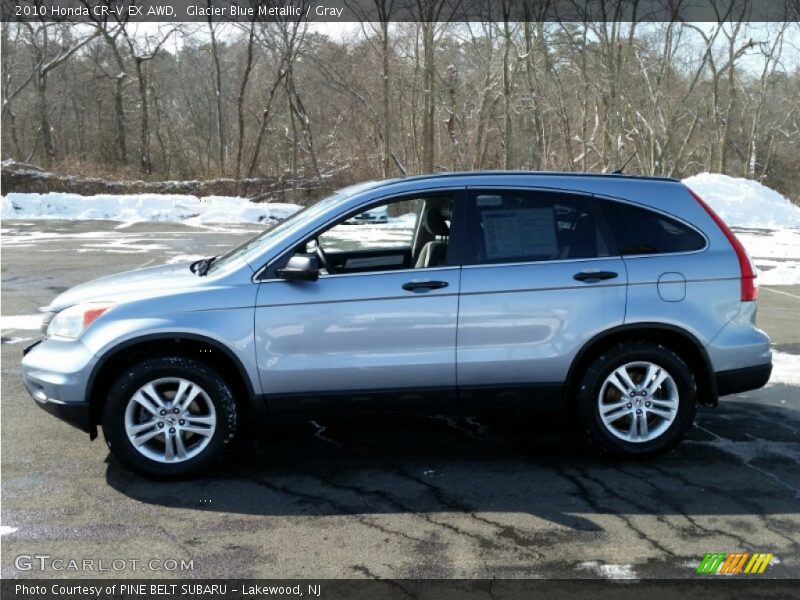 Glacier Blue Metallic / Gray 2010 Honda CR-V EX AWD