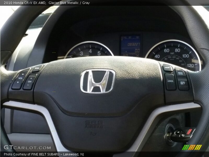 Glacier Blue Metallic / Gray 2010 Honda CR-V EX AWD