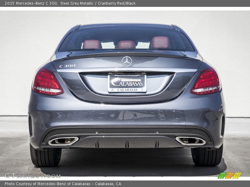 Steel Grey Metallic / Cranberry Red/Black 2015 Mercedes-Benz C 300