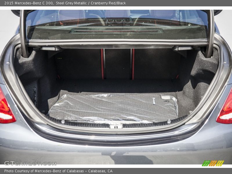 Steel Grey Metallic / Cranberry Red/Black 2015 Mercedes-Benz C 300