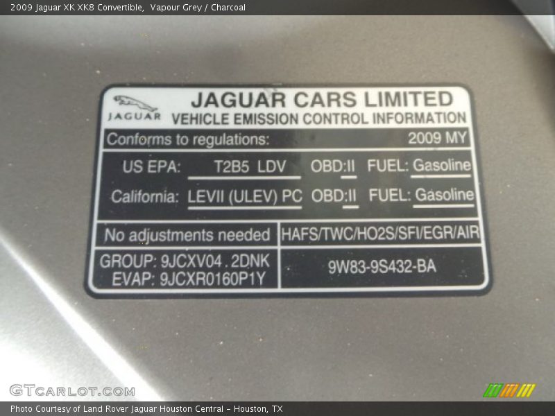 Vapour Grey / Charcoal 2009 Jaguar XK XK8 Convertible