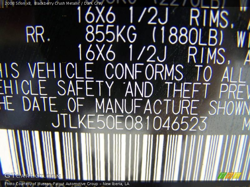 Blackberry Crush Metallic / Dark Gray 2008 Scion xB