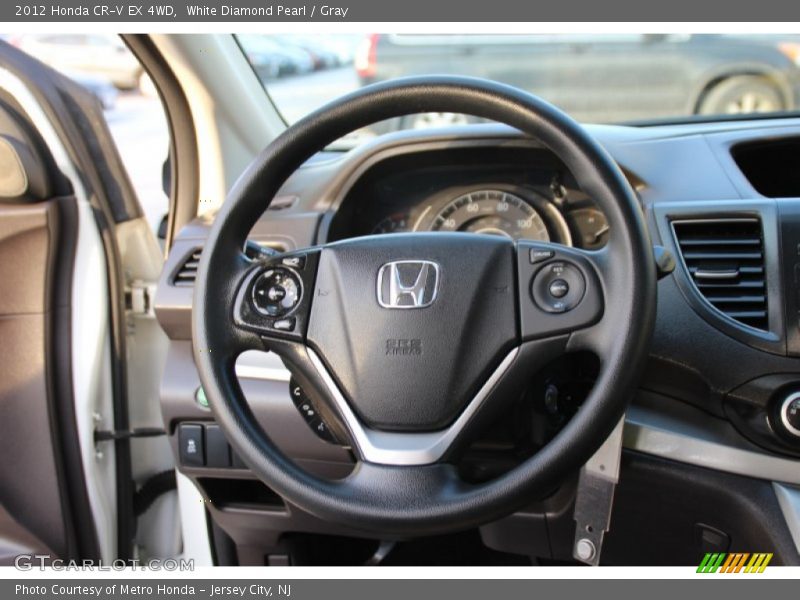 White Diamond Pearl / Gray 2012 Honda CR-V EX 4WD