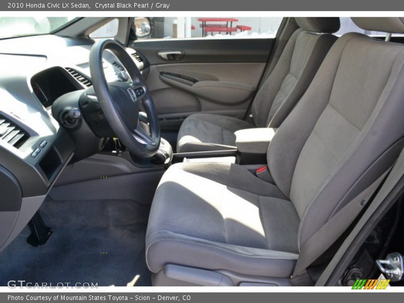 Crystal Black Pearl / Gray 2010 Honda Civic LX Sedan