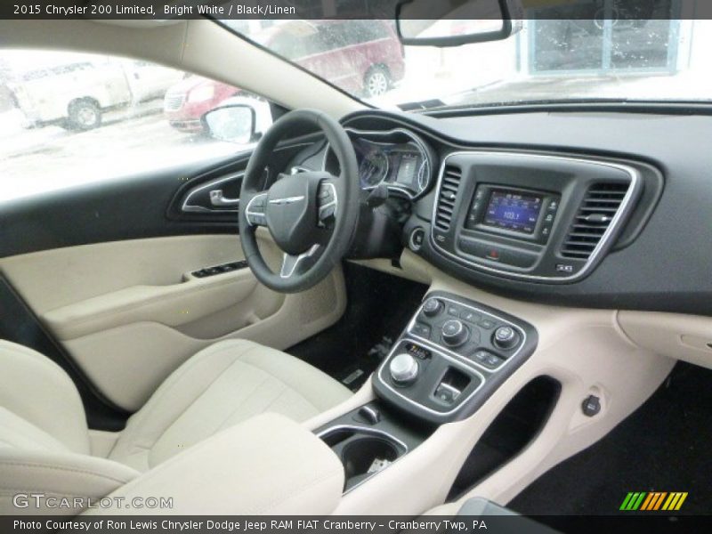 Bright White / Black/Linen 2015 Chrysler 200 Limited